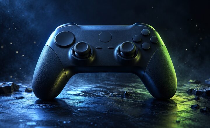 AI-generated editorial illustration: A generic unbranded controller; not the product or game in this report.