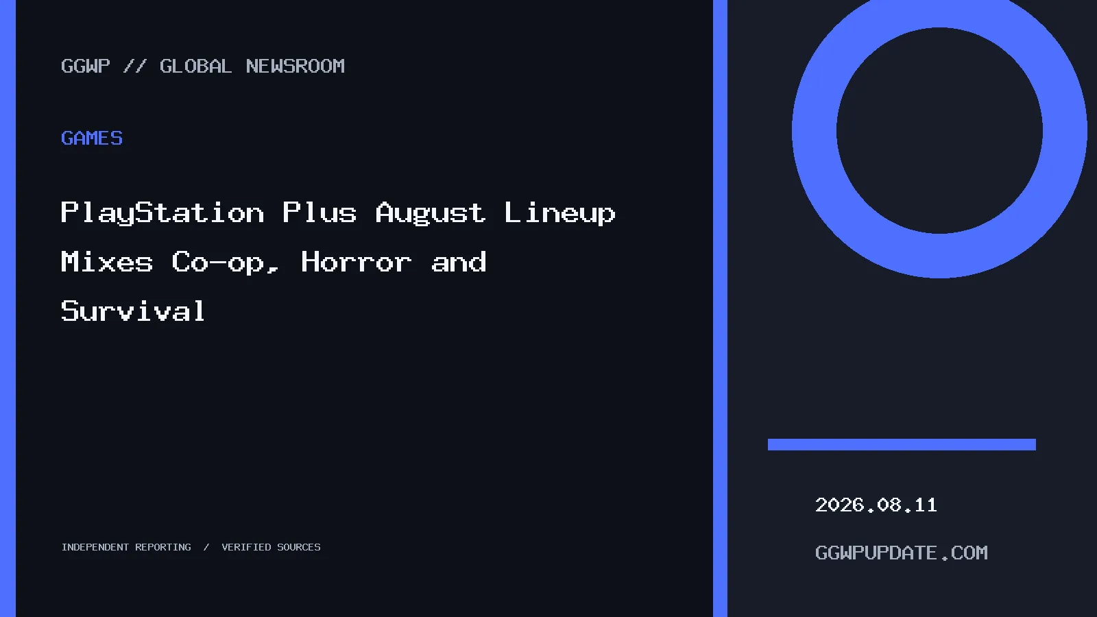 PlayStation Plus August Lineup Mixes Co-op, Horror and Survival
